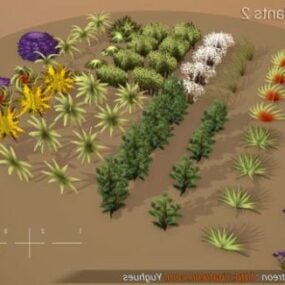 手描きの植物の木の3Dモデル