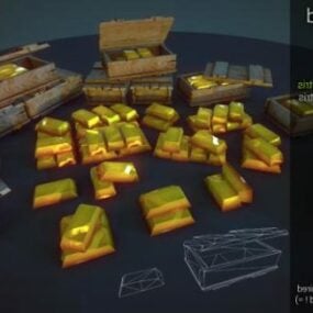 Gold Treasure Stack 3d-malli