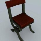 إطار كرسي معدني مع قضيب خشبي