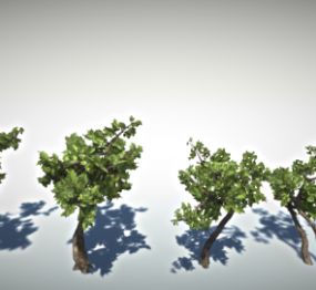 3д модель реалистичной коллекции широколиственных деревьев