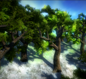 Modelo 3D de floresta de árvores realista