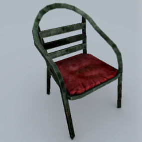 Старий металевий стілець 3d модель