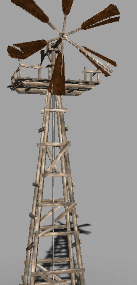 Modelo 3d de construcción de molino de viento de madera