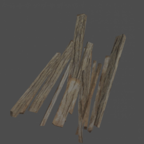 Pila de troncos de madera modelo 3d