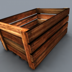 Modello 3d in legno per pallet in scatola di legno
