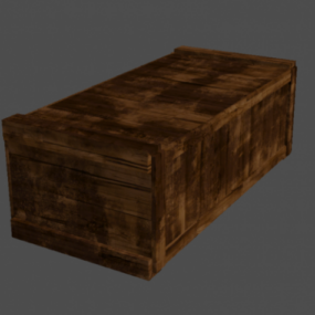 Old Wooden Box Crate Box 3d model