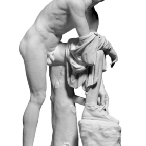 3d модель стародавньої статуї людини в грецькому стилі