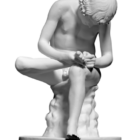 Forntida grekisk staty Man sitter