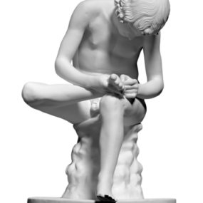 Gammel græsk statue mand siddende 3d-model