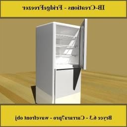 3д модель холодильника с морозильной камерой