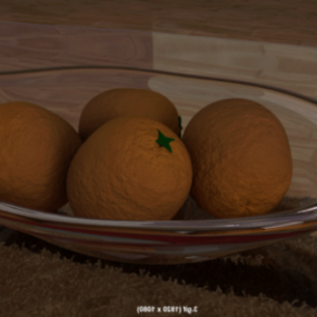 Mô hình 3d đĩa trái cây Thực phẩm trái cây