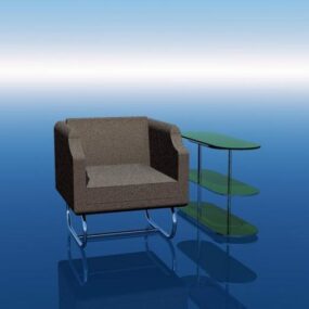 صندلی معاصر با میز مدل سه بعدی