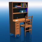 Studie skrivebordsmøbler med stol