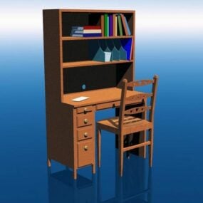 Työpöytähuonekalut tuolilla 3D-malli