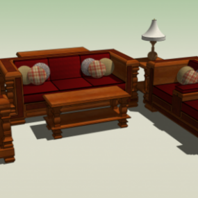 Chinese Home Chair Wooden Frame 3d model