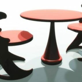 Modern Chair Table Set 3d model