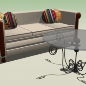 Sofa And Coffee Table Furniture 3d model