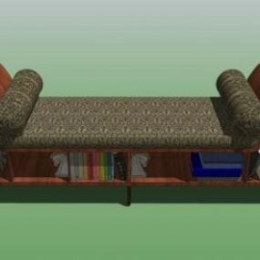 Daybed Sofa Hylle Under 3d modell
