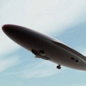 未来的な飛行船航空機3Dモデル