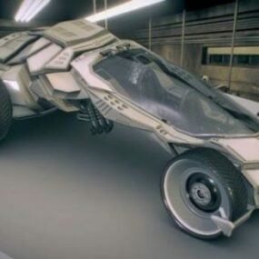 Futurystyczny stalowy pokrowiec samochodowy Model 3D
