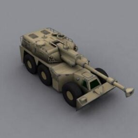 Model 3D wojskowej haubicy czołgowej