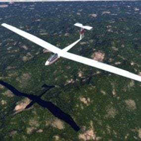 Modelo 3D de veículo de avião pessoal futurista