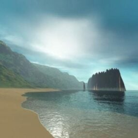 Horská pláž Terén Krajina 3D model