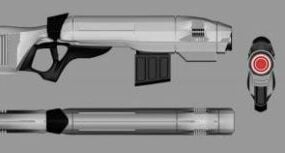 Modelo 3d de arma de assalto tático de ficção científica
