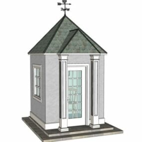 3д модель коттеджного дома с садом