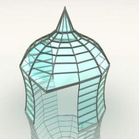 ガラスガゼボパビリオンの建物3Dモデル