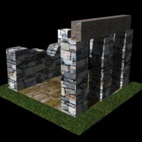 Стандартна 3d-модель будівлі руїн