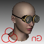 Goggles With Girl Head 3d model