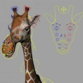 Hươu cao cổ Rigged Mô hình 3D hoạt hình