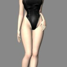 Schönes Bein-Bikini-Mädchen-Charakter-3D-Modell