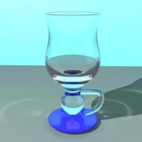 كوب زجاجي شفاف موديل 3D