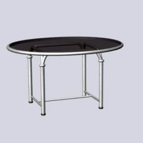 Coffee Table Round Shape Glass Top 3d model