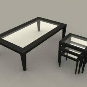 Table console en bois modèle 3D