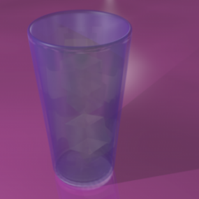Glass Cup With Ice 3d model