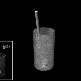 Glass With Straw 3d model