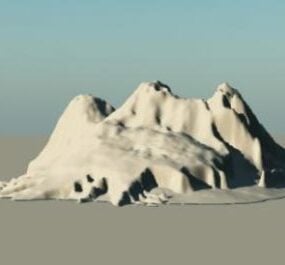 דגם תלת מימד של נוף הררי שלג