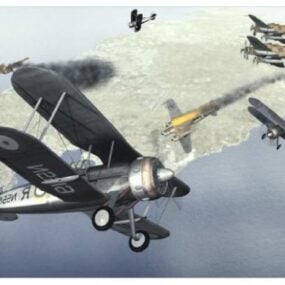 Gladiator Fighter Aircraft 3D-malli