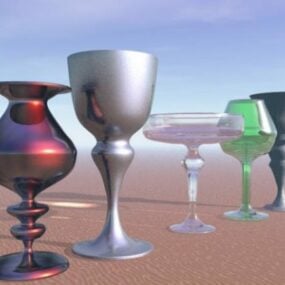 Skleněný 3D model pohárů