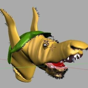 Model 3D głowy potwora goblina