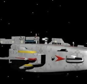 Futuristic Spaceship Space Tug 3d model
