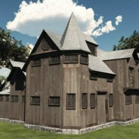Landelijk houten schuurhuis 3D-model