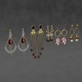 Luxurious Earrings Jewelry Set 3d model