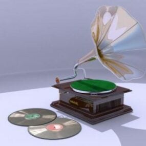 Gramophone Vintage Audio Device 3D-malli