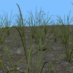 Pianta di erba sul modello 3d della terra
