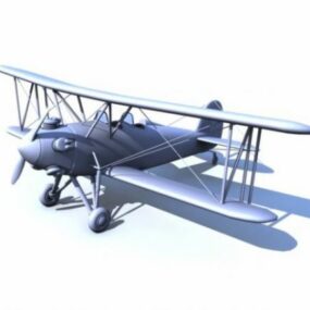 湖双翼飞机3d模型