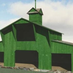 Green Barn House 3d-model